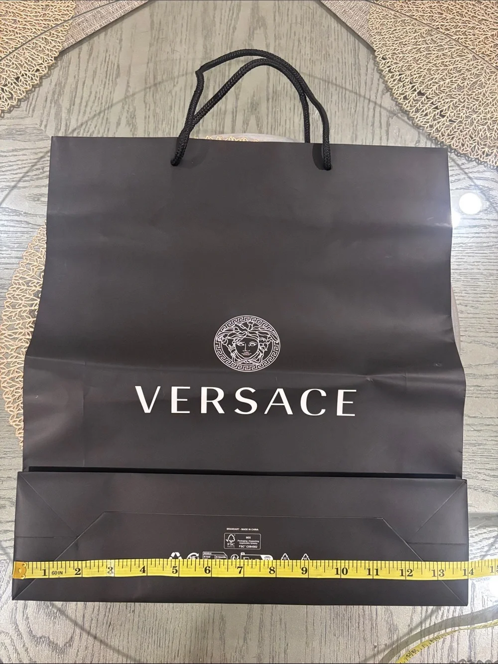 Versace gift bag. Black. 15.5X14